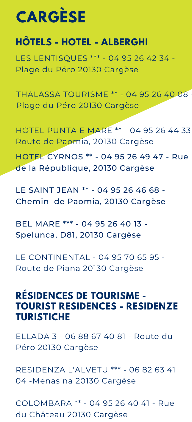 Hébergements Ouest Corsica