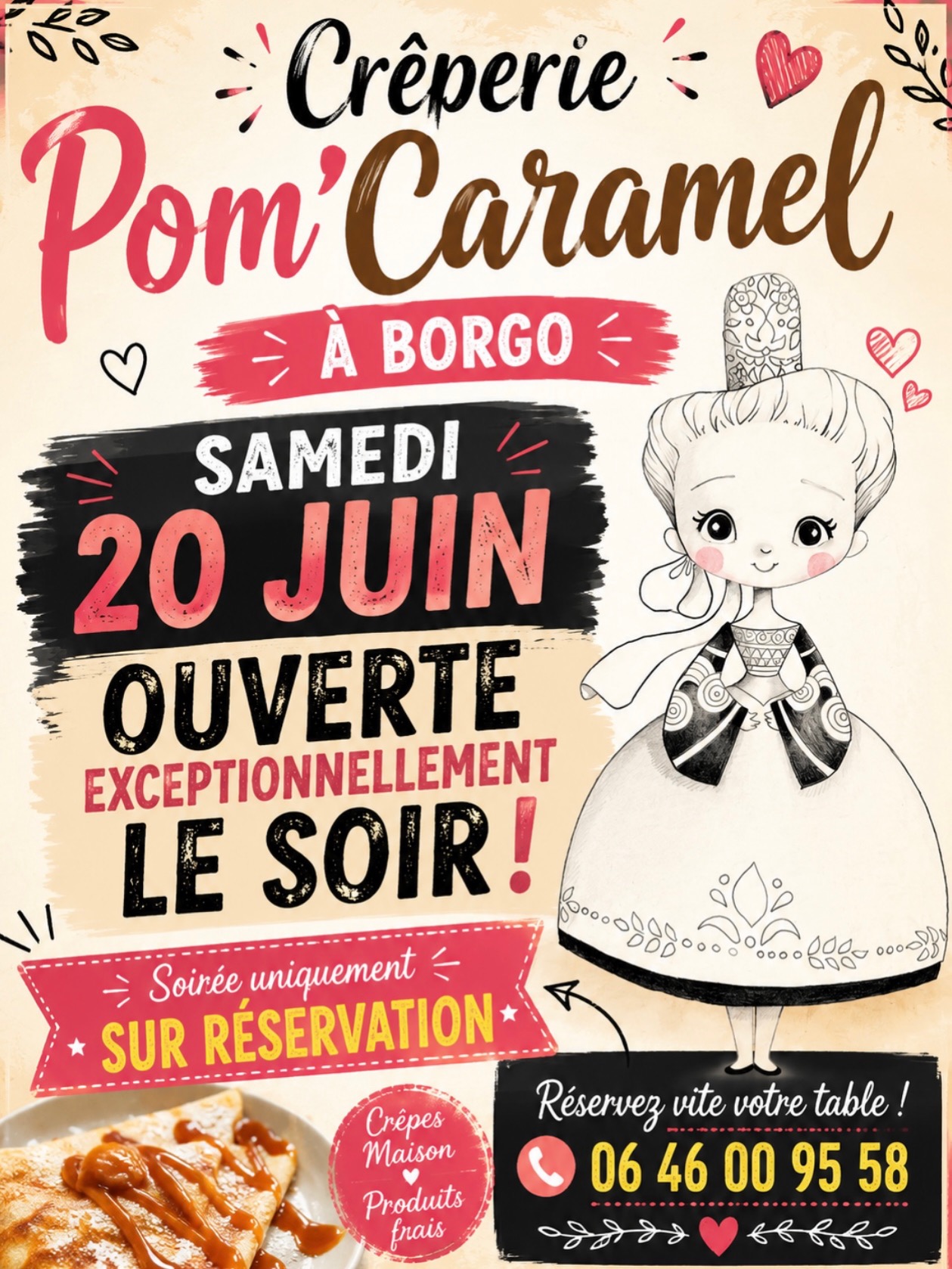 OUVERTURE EXCEPTIONNELLE CRÊPERIE POM'CARAMEL